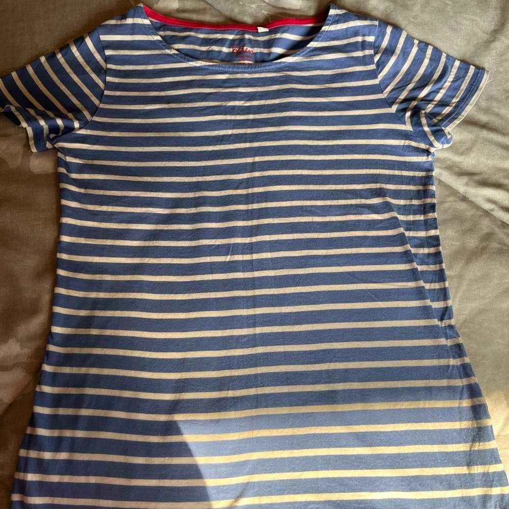 Boden Nautical Striped Top with Vibrant Trim